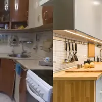 Inainte si dupa transformare completa pentru o bucatarie