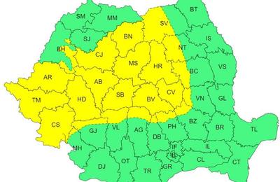 Atenție! Cod galben de ploi și vijelii pentru județul Cluj