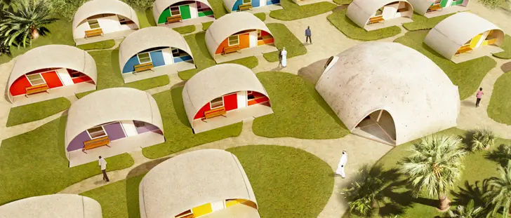 Casele-dom construite din beton gonflabil