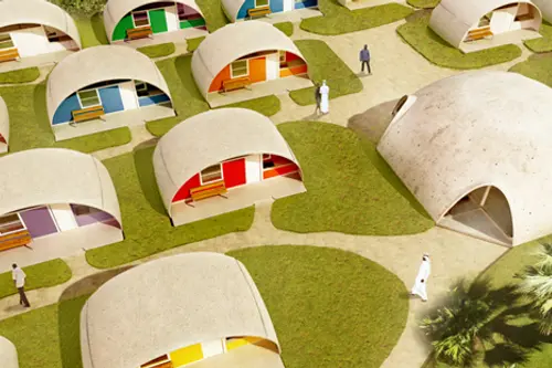 Casele-dom construite din beton gonflabil