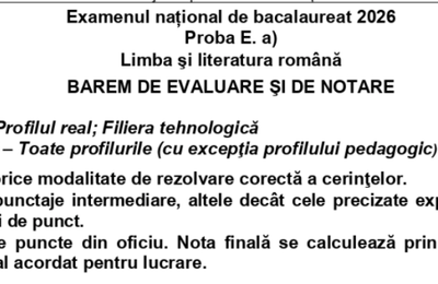 Baremele la Limba română, simulare Bac 2026, publicate de Ministerul Educației. Răspunsurile pentru profilurile real, uman și tehnologic