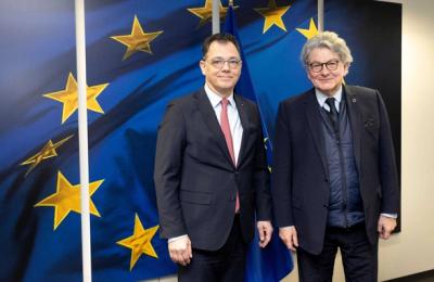 Ministrul Economiei, discuţii cu Thiery Breton, comisarul pentru piaţa internă, despre viitorul industriei de apărare din România, în contextul noilor programe europene