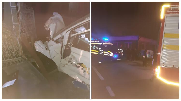 Un șofer clujean a ieșit de pe drum și a intrat, ieri seara, în curtea unui localnic din Fizeșu Gherlii