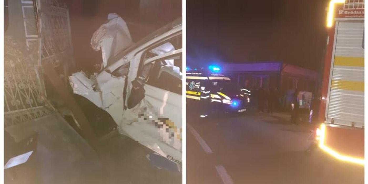 Un șofer clujean a ieșit de pe drum și a intrat, ieri seara, în curtea unui localnic din Fizeșu Gherlii