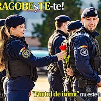 „Furtul de inimi nu este infracțiune” – mesajul cu care Jandarmeria defilează de Dragobete prin București, aducând valuri de iubire alături de alte instituții publice.