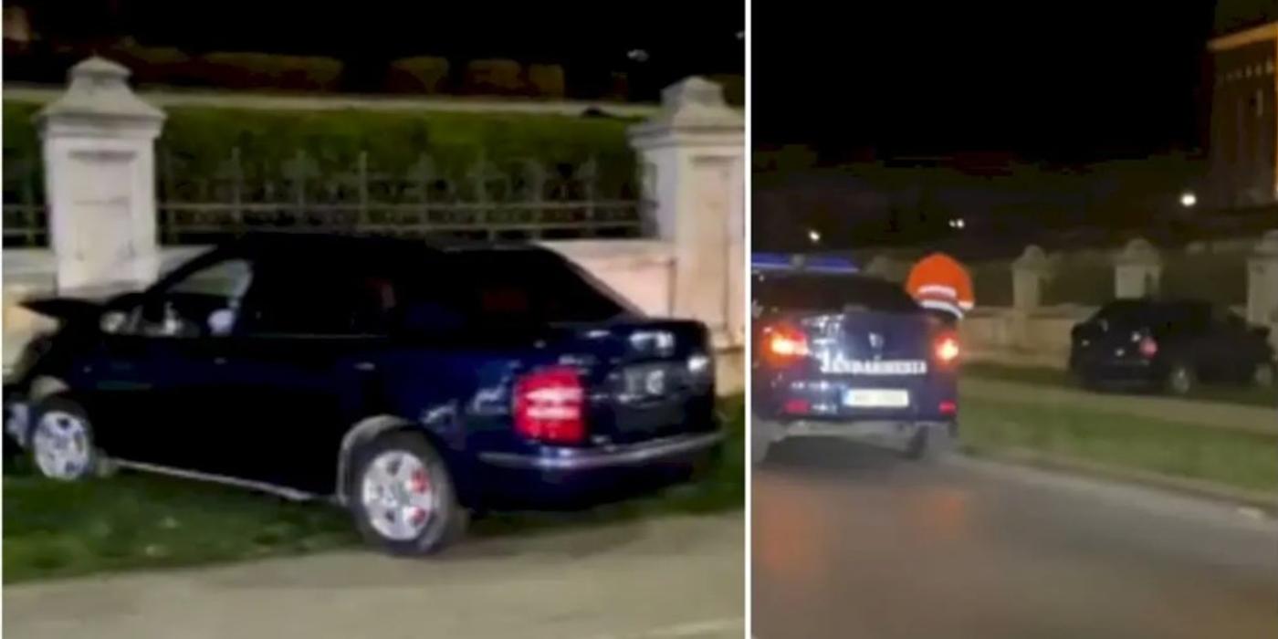 Un tânăr a intrat noaptea trecută cu mașina în gardul Parlamentului