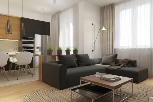 Incredibila amenajare a zonelor functionale intr-o garsoniera decorata in stil modern