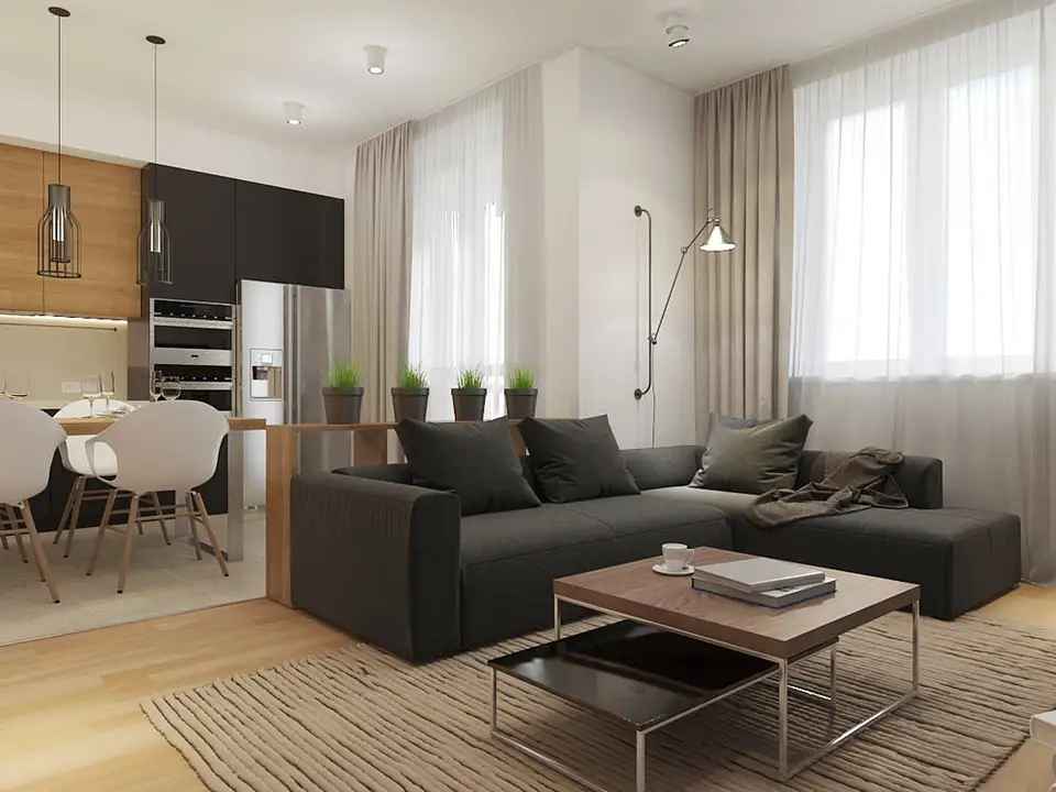 Incredibila amenajare a zonelor functionale intr-o garsoniera decorata in stil modern