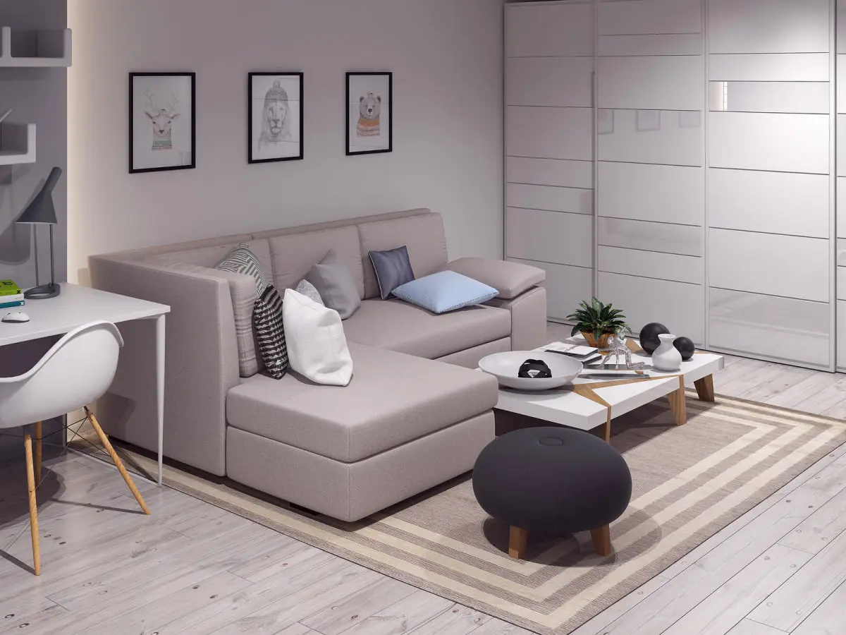 Amenajarea in stil minimalist a unei garsoniere tineresti de 47 mp