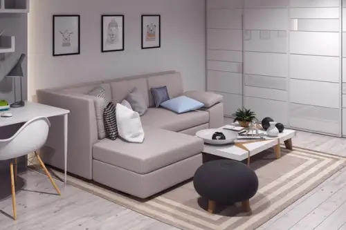 Amenajarea in stil minimalist a unei garsoniere tineresti de 47 mp