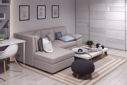 Amenajarea in stil minimalist a unei garsoniere tineresti de 47 mp