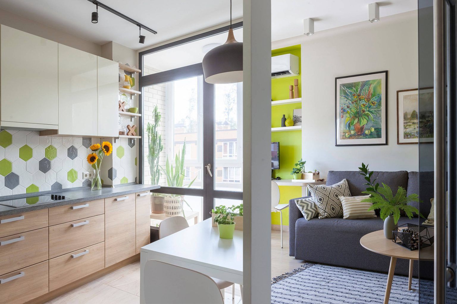 Accente scandinave si romantice intr-un apartament de 2 camere