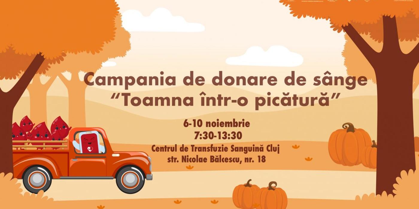 Campanie de donare de sânge intitulată ”Toamna într-o picătură”, demarată de studenții mediciniști din Cluj
