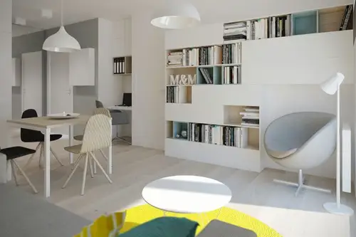 Amenajari contemporane de apartamente sub 50 mp pentru cupluri tinere