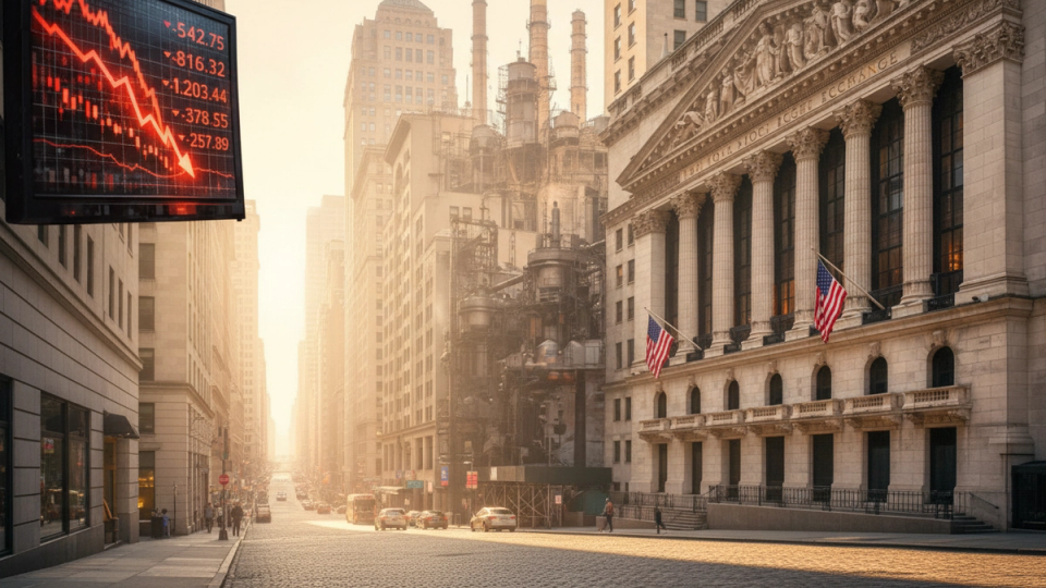 Patru săptămâni de pierderi pe Wall Street. Piețele intră într-o zonă de risc major