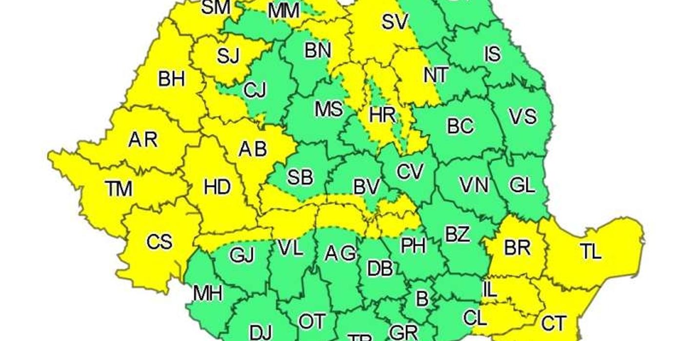 Revin ploile și temperaturile scăzute în România. Meteorologii au emis un cod galben pentru mai multe județe, printre care și Cluj