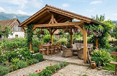 Pavilionul de grădină poate să transforme curtea într-un spațiu de relaxare funcțional și elegant