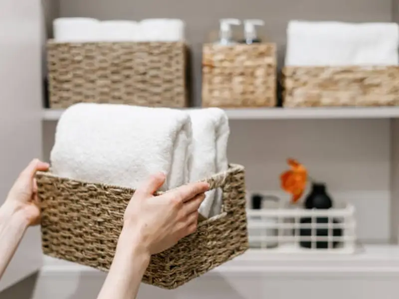 Soluții de depozitare smart într-o baie mică