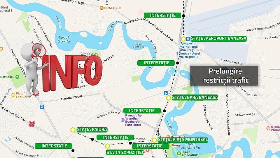 Se prelungesc restricțiile de circulație pentru lucrările la Magistrala 6 de metrou în nordul Capitalei