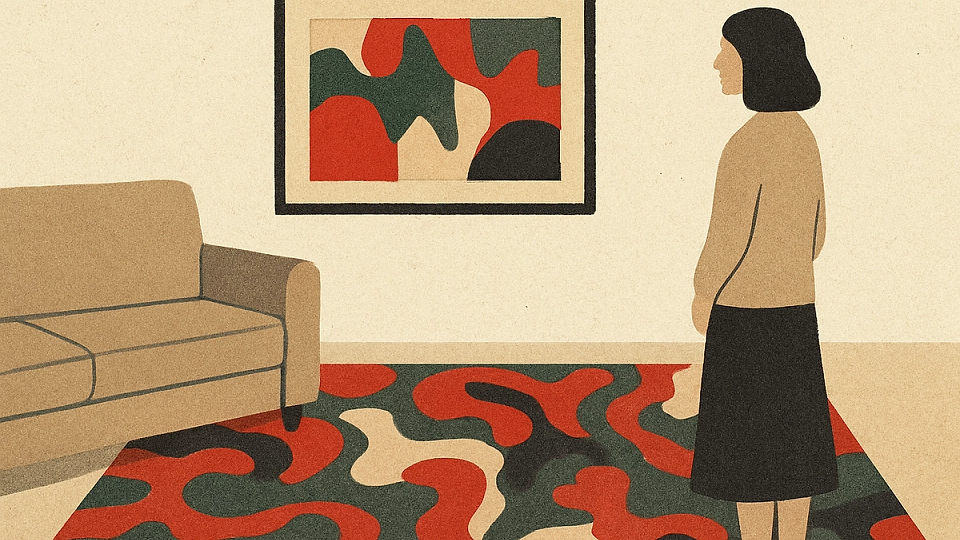 Covor cu pattern Fauvism – transformă livingul într-o galerie