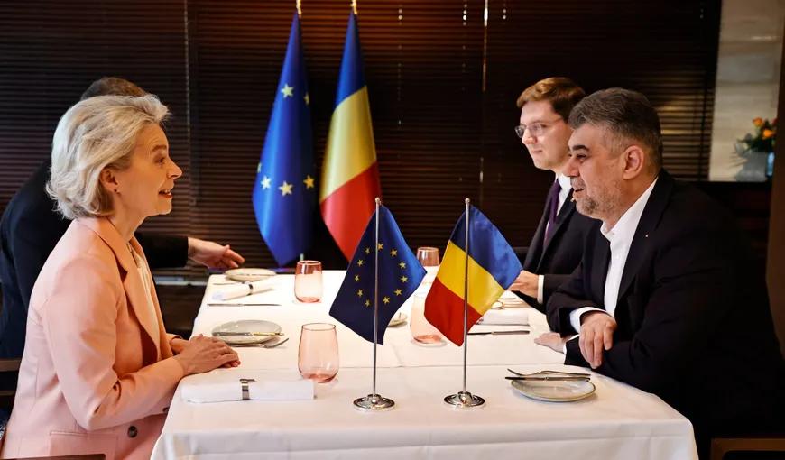 Marcel Ciolacu, discuții cu Ursula von der Leyen despre priorităţile europene ale României și aderarea completă la Schengen
