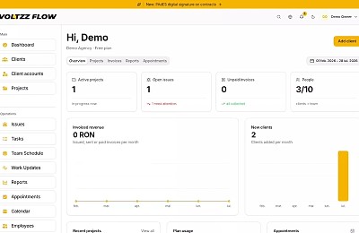 Start-upul românesc Voltzzflow aduce clienții, proiectele, documentele și facturarea într-un singur loc