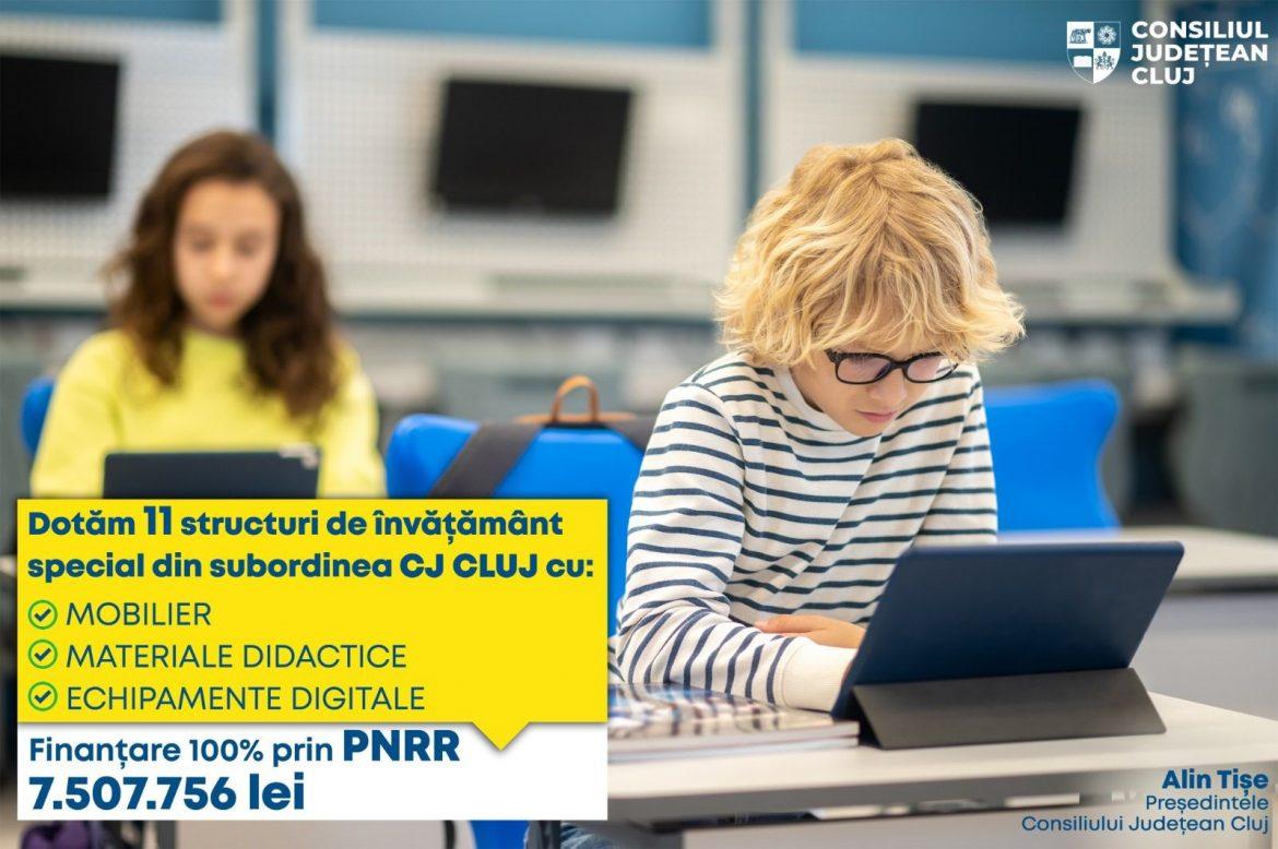 CJ Cluj a depus proiectul „Dotare cu mobilier, materiale didactice și echipamente digitale a unităților de învățământ special din județul Cluj”