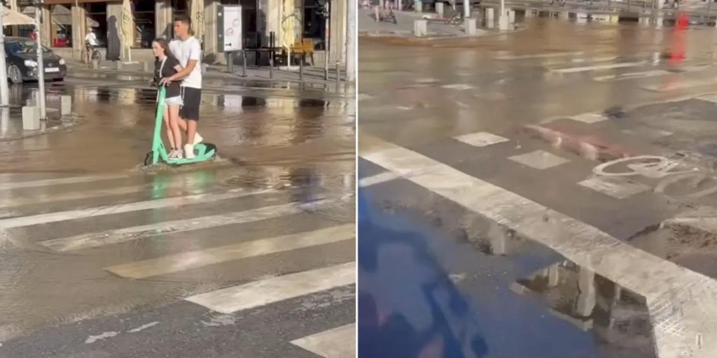 Traficul rutier pe Calea Victoriei a fost reluat. Angajații Apa Nova au remediat avaria survenită la rețeaua de distribuție a apei potabile