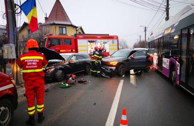 Accident rutier pe strada Octavian Goga din Cluj-Napoca, în această dimineață