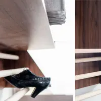 Spatiu de depozitare a hainelor pe hol. Mic, elegant si cochet