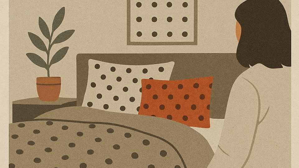 Patternuri punctate pe textile – joc vizual pentru dormitor