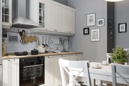 Bucatarie de 8 mp amenajata in stil nordic