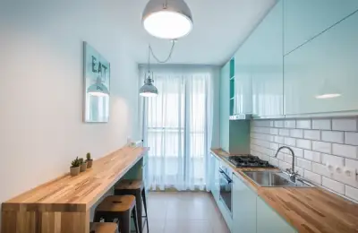 Turquoise Accents in an 8 sq m Kitchen Design in Bucharest