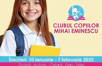 Au început înscrierile la cursurile gratuite de la Clubul Copiilor Mihai Eminescu din Sectorul 2