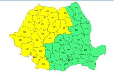 Atenție! Cod galben de instabilitate atmosferică accentuată pentru județul Cluj