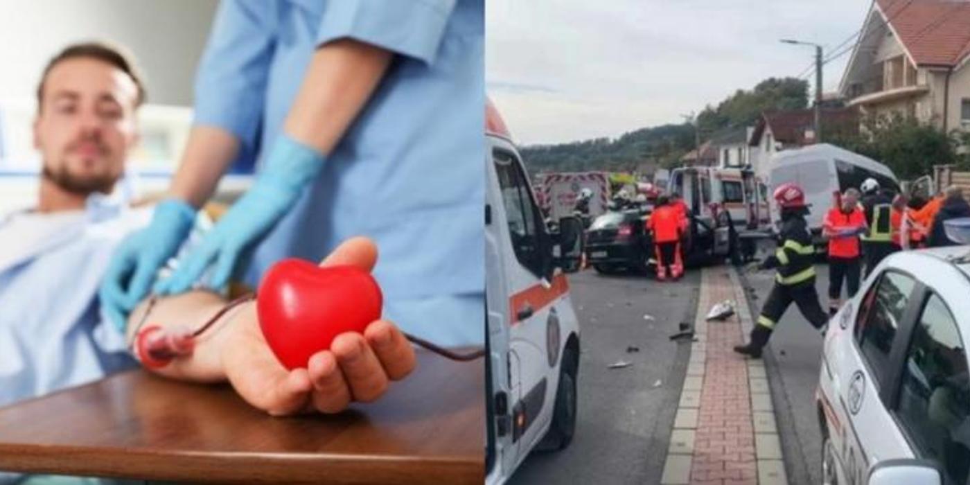Este nevoie urgentă de sânge pentru tânărul în vârstă de 20 de ani, implicat ieri într-un grav accident rutier în Feleacu