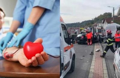 Este nevoie urgentă de sânge pentru tânărul în vârstă de 20 de ani, implicat ieri într-un grav accident rutier în Feleacu