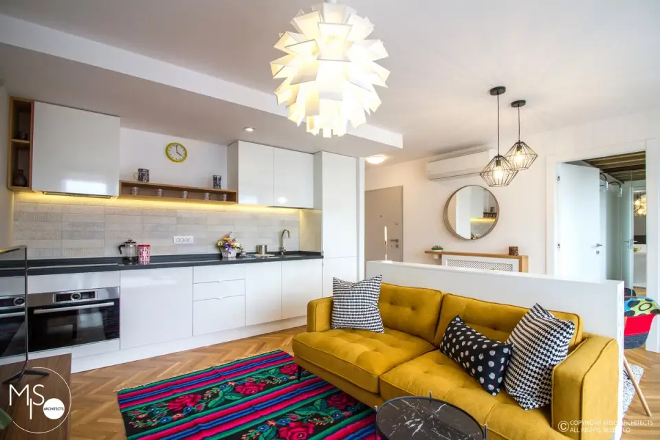 O amenajare inedita intr-un apartament de 60 mp din Bucuresti