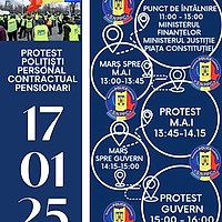 Protest masiv al polițiștilor din întreaga țară, vineri, 17 ianuarie, la București