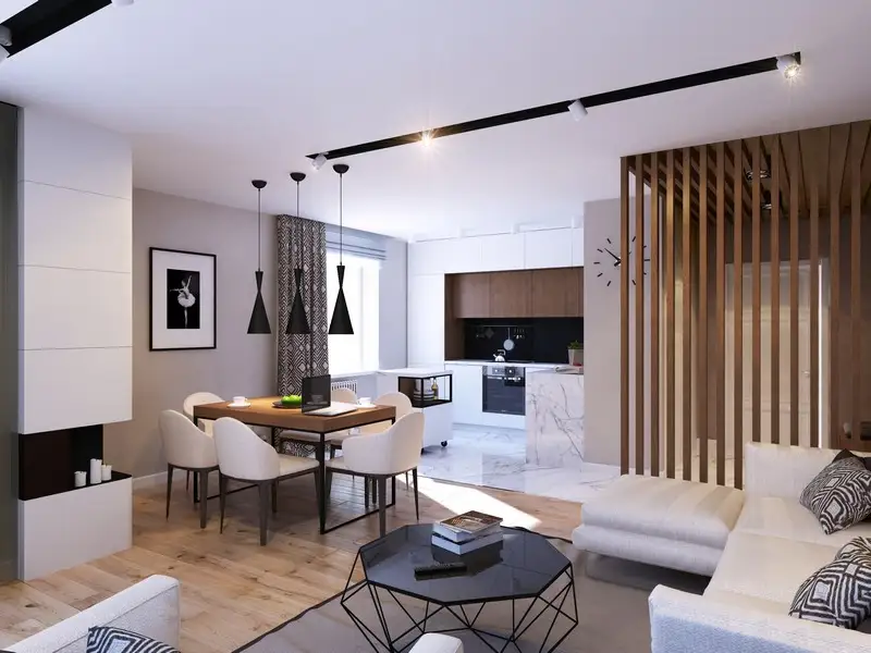Apartament open space un design geometric cu stil