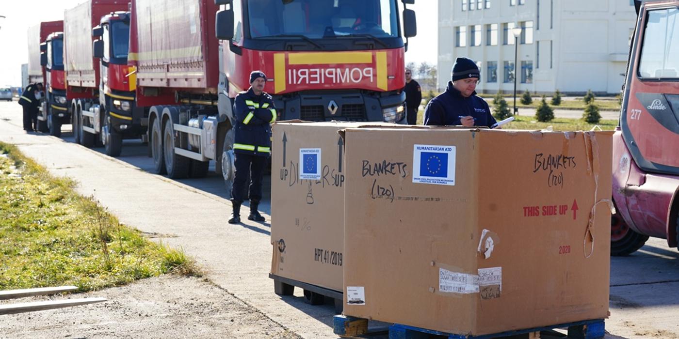 Ucraina va primi 30 de camioane cu ajutoare, donate de americani, prin hub-ul umanitar de la Suceava