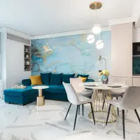 Accente de culoare la malul mării amenajarea unui apartament de vacanta de 42 mp