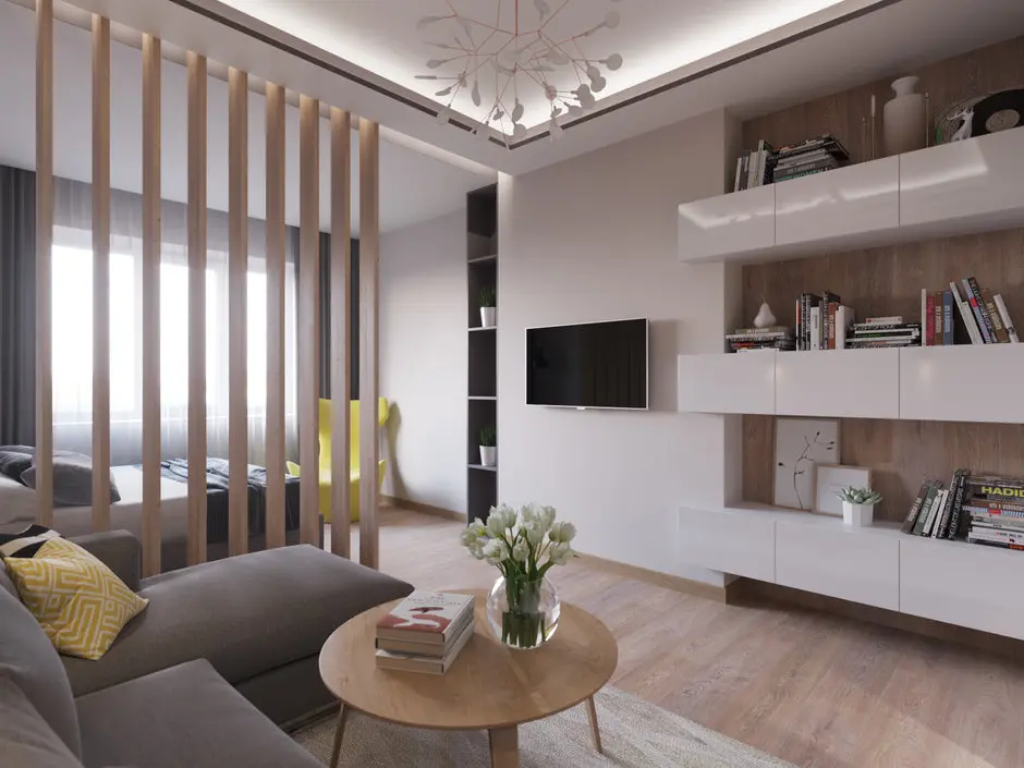 Spatiu modern amenajat in tonuri neutre