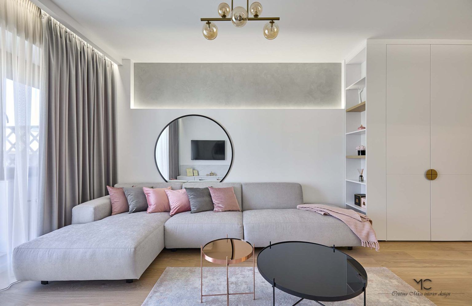 Apartament de doua camere amenajat elegant in tonuri neutre