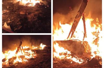 Incendiu produs în noaptea de joi spre vineri la colibele improvizate din Colonia Veche Pata Rât