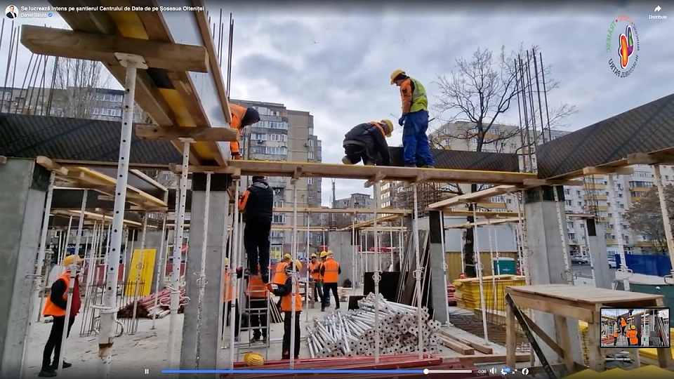 Construcția centrului de date care va gestiona imagini de la 700 de camere de supraveghere avansează rapid pe Șoseaua Olteniței.