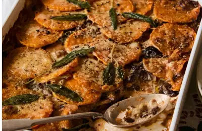 Dovleac gratinat cu salvie, o garnitură plină de aromă pentru iarnă