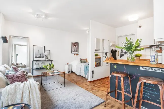 O amenajare chic pentru un apartament studio de 28mp
