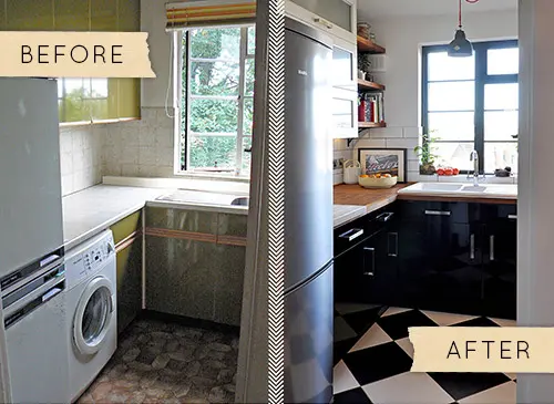 Bucatarie demodata, renovata intr-un stil modern