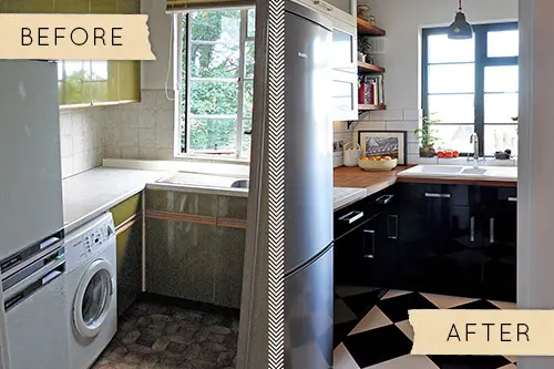 Bucatarie demodata, renovata intr-un stil modern